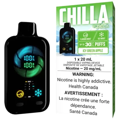 CHILLA BY ZILLA Disposable Vape – Icy Green Apple