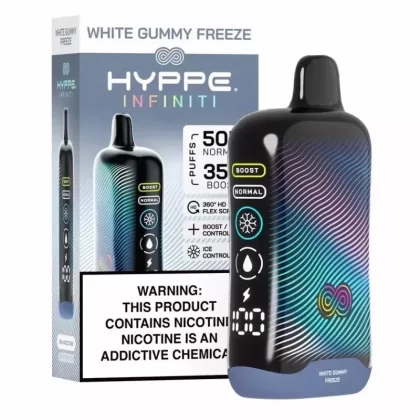 Hyppe Infiniti 50K Puffs Disposable Vape - 50000 Puffs (Normal Mode) / 35000 Puffs (Boost Mode); USB Type-C