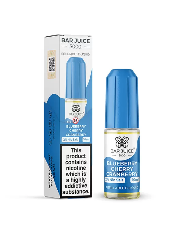 Bar Juice 5000 Blueberry Cherry Cranberry Nic Salt E-Liquid - Vape Product, Vape Product - Image 2