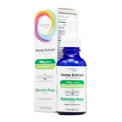 Harmony Hemp 1000mg Water Soluble Concentrated Drops – Watermelon Mango