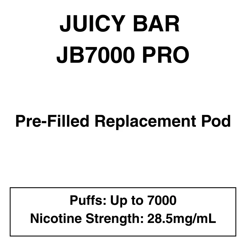 Juicy Bar JB7000 Pro – Prefilled Replacement Pod – 28.5mg/mL Nicotine – Up to 7000 Puffs – 1 Pod - Berries Lemon, Blackberry (Blackcurrant); Banana, Berry
