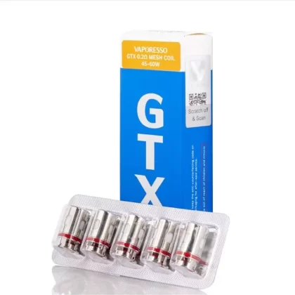Vaporesso GTX Replacement Coils For Target PM80, Target PM80 SE, Target PM30, GTX One (5pcs/pack) - Resistance#GTX 0.2ohm Mesh Coil>GTX 0.3ohm Mesh Coil>GTX 0.4ohm Mesh Coil>GTX-3 0.8ohm Mes