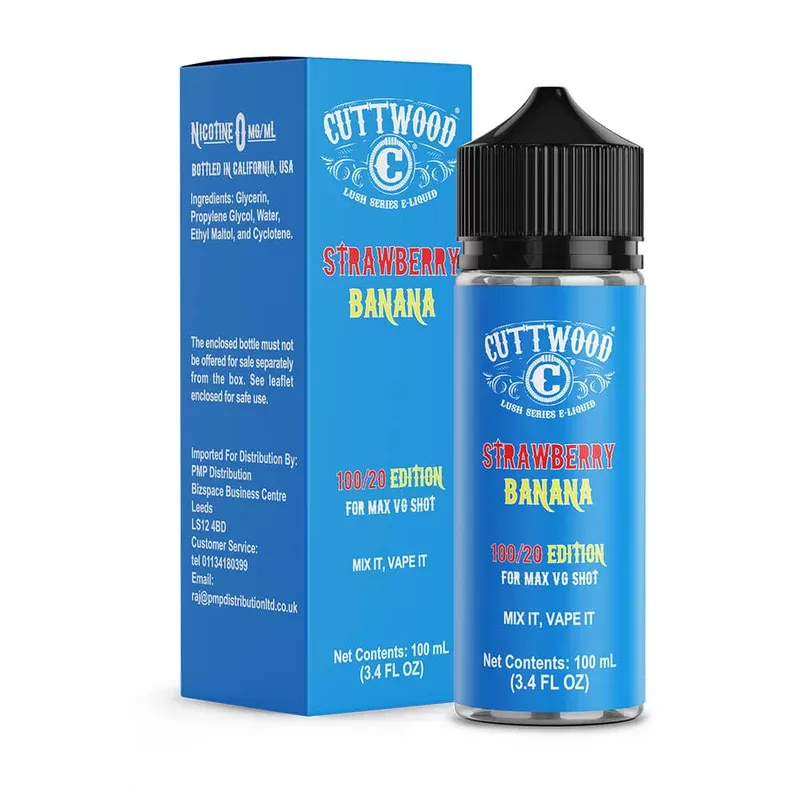 Cuttwood Strawberry Banana 100ml Vape Juice - Add Nic Shot#0 Nic Shots>1 x 18mg Nic Shot>2 x 18mg Nic Shots