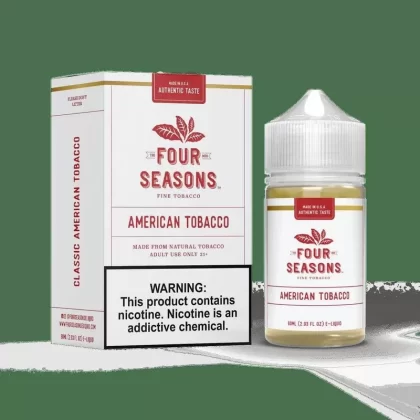 Four Season American Tobacco E-Liquid - Size#30 ml>60 ml~Nicotine Strength#0 mg>3 mg>6 mg>12 mg>18 mg>30 MG>50 MG (6F9C7A)