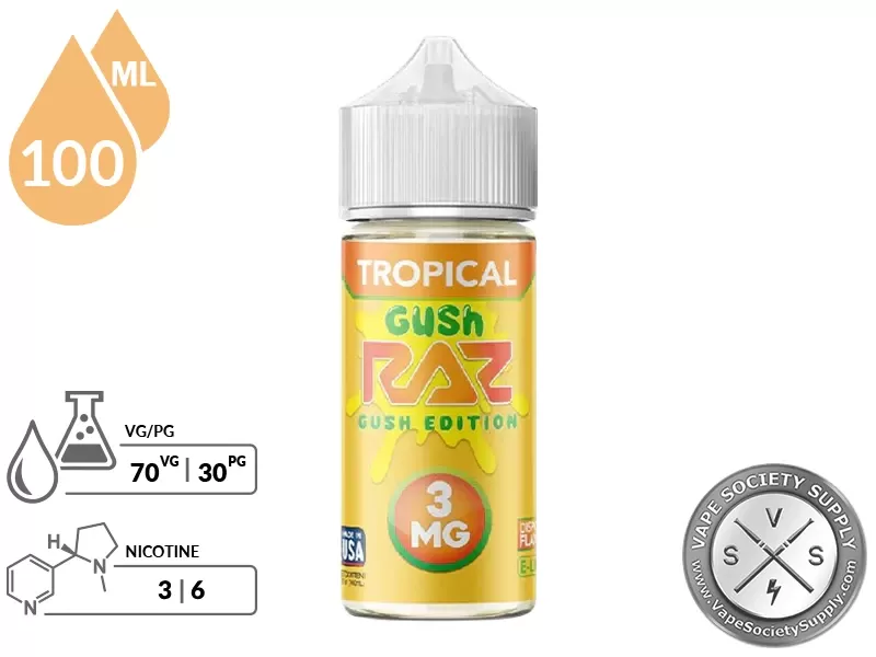 Tropical Gush Pod Juice x RAZ 100ml - Vape Product, Vape Product - Image 2
