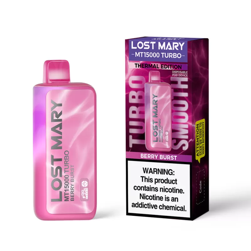 Made in Indonesia | Lost Mary MT15K Turbo Disposable - 15,000 Puffs - Blue Razz Ice - Image 3