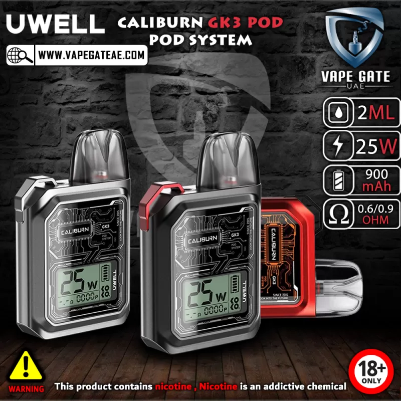 UWELL CALIBURN GK3 POD SYSTEM 900mah - Silver