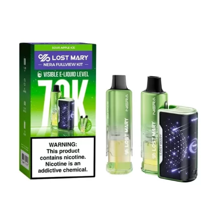 SOUR APPLE ICE LOST MARY NERA FULLVIEW 70K DISPOSABLE VAPE KIT - Huffvape