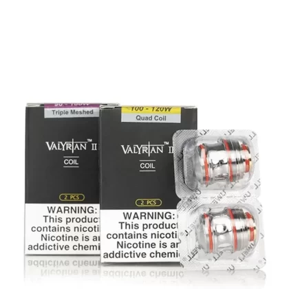 Uwell Valyrian 2 Replacement Coils (Pack of 2) - Quadruple Coil 0.15ohm, UN2 Dual Mesh Coil 0.14ohm