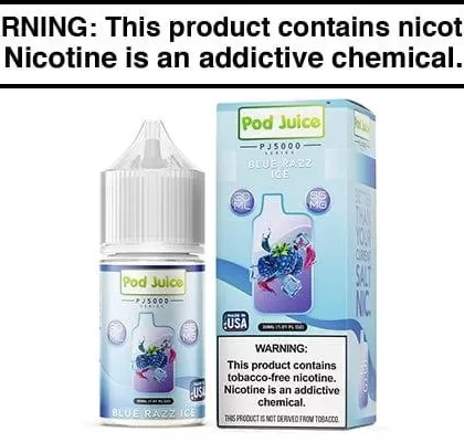 BLUE RAZZ ICE BY POD JUICE SALT PJ5000 SERIES 30ML - Vapejuice