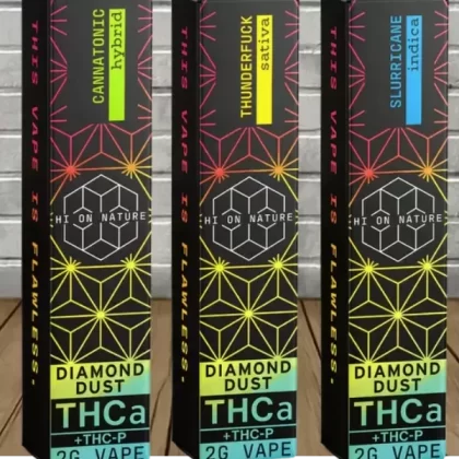 Hi On Nature Diamond Dust THCa + THCP Disposable 2g - strain#Thunderfuck (Sativa) DISPOSABLE - OUT OF STOCK>Slurricane (Indica) DISPOSABLE>Cannatonic (Hybrid) DISPOSABLE (5F9BC9)