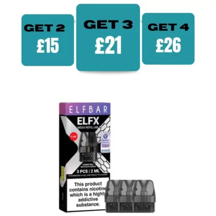 Elf Bar ELFX Replacement Refillable Pods - Pack of 3 - 0.8 Ohms
