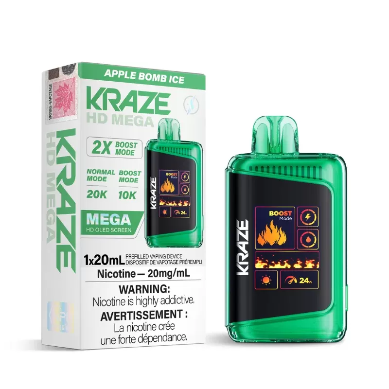 Kraze HD Mega Apple Bomb Ice (20K Puffs) Disposable Vape