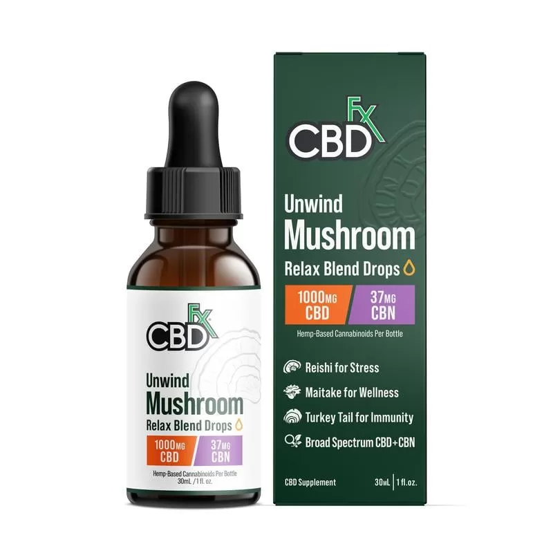 Relax Blend Mushroom Tincture + CBN + CBD - Image 3