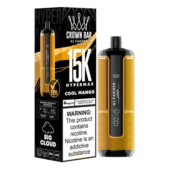 AL FAKHER CROWN BAR DISPOSABLE COOL MANGO 15000 PUFFS