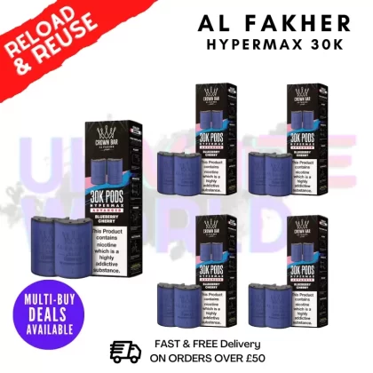 Blueberry Cherry AL Fakher 30K Box Of 5 Replacement Pods