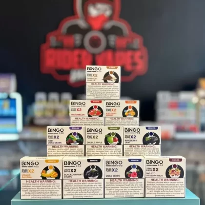 BINGO PODS 2500 PUFF - FLAVORS#QUAD BERRY>ICED QUAD GRAPE>ICED QUAD MANGO>BLACKCURRANT GRAPE>BANANA MANGO>DOUBLE APPLE>MOJITO PASSION FRUIT>TOBACCO VANILLA>BLUEBERRY JAM>WATERMELON
