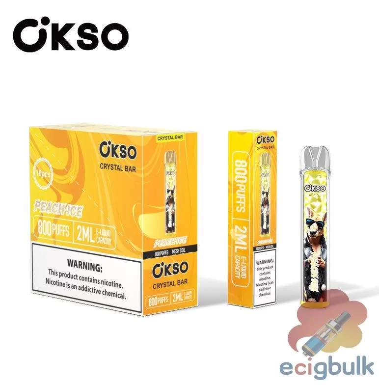 OKSO Crystal Bar 800 Disposable Vape – 800 Puffs & Mesh Coil Tech