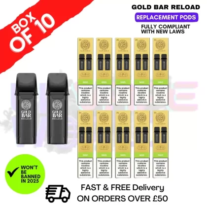 Oasis Gold Bar Reload Prefilled Pods Box of 10