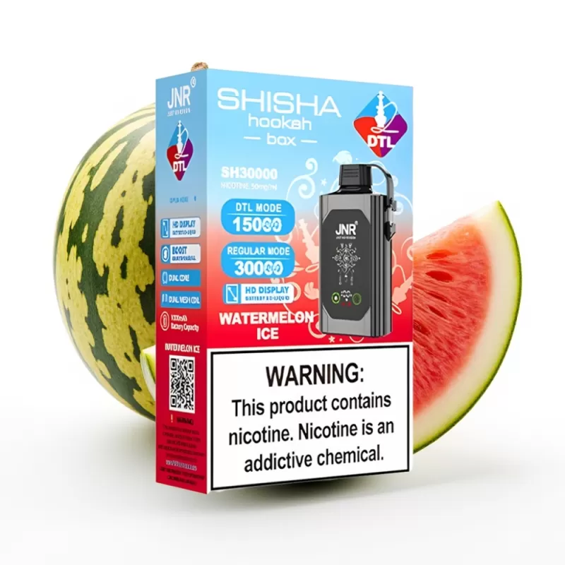 JNR Shisha Hookah Box 20500 Puffs Sandía Helada, 25ml, Dual Mesh Coil - Image 2