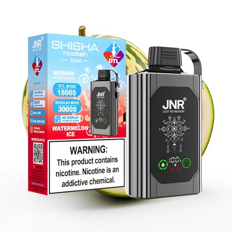 JNR Shisha Hookah Box 20500 Puffs Sandía Helada, 25ml, Dual Mesh Coil - Image 3
