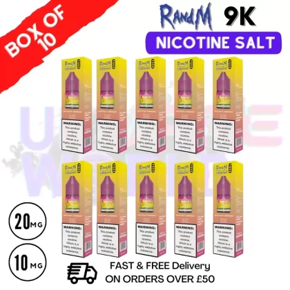 Blue Razz Lemonade RandM 9000 Tornado Nic Salt Pack / Box of 10