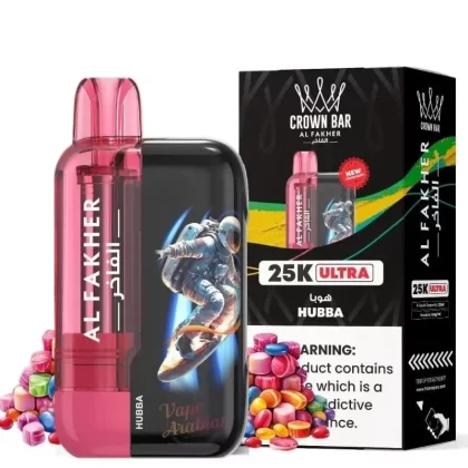 AL Fakher Crown Bar 25K Disposable Vape 22ml 0.5% - flavors#Strawberry Punch>Berry Blue>Grape Mint>Lemon Lime>Space Dream (6B4A8C)