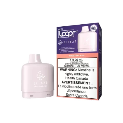 STLTH Loop Max X Elf Bar 50k Pod – White Peach Ice