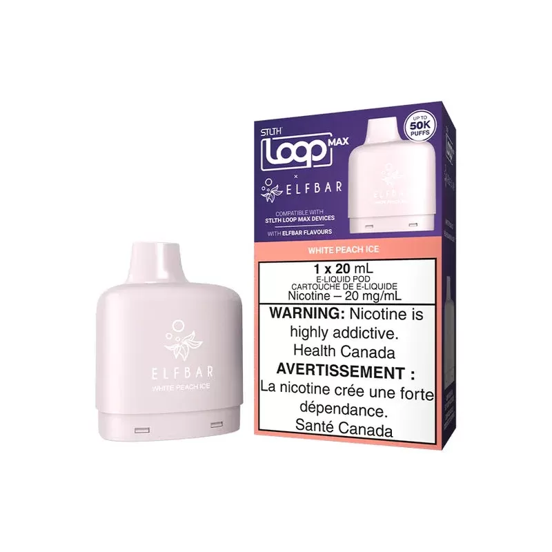STLTH Loop Max X Elf Bar 50k Pod – White Peach Ice