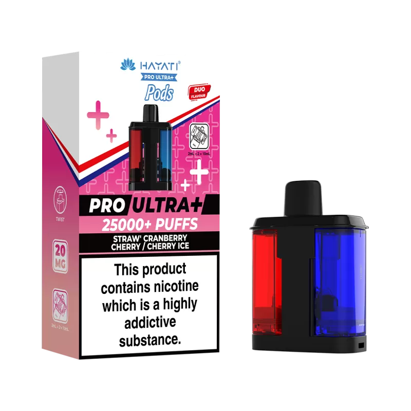 Straw' Cranberry Cherry / Cherry Ice Hayati Pro Ultra Plus Refill Pack - Ecigwizard