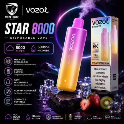 Vozol Star 8000 50mg Disposable Vape – Non-Rechargeable