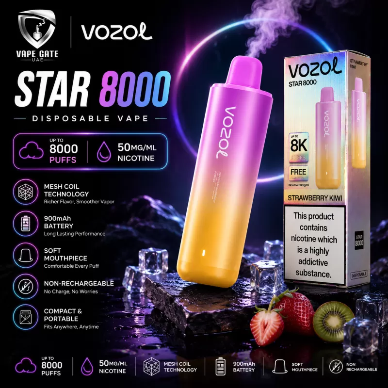 Vozol Star 8000 50mg Disposable Vape – Non-Rechargeable
