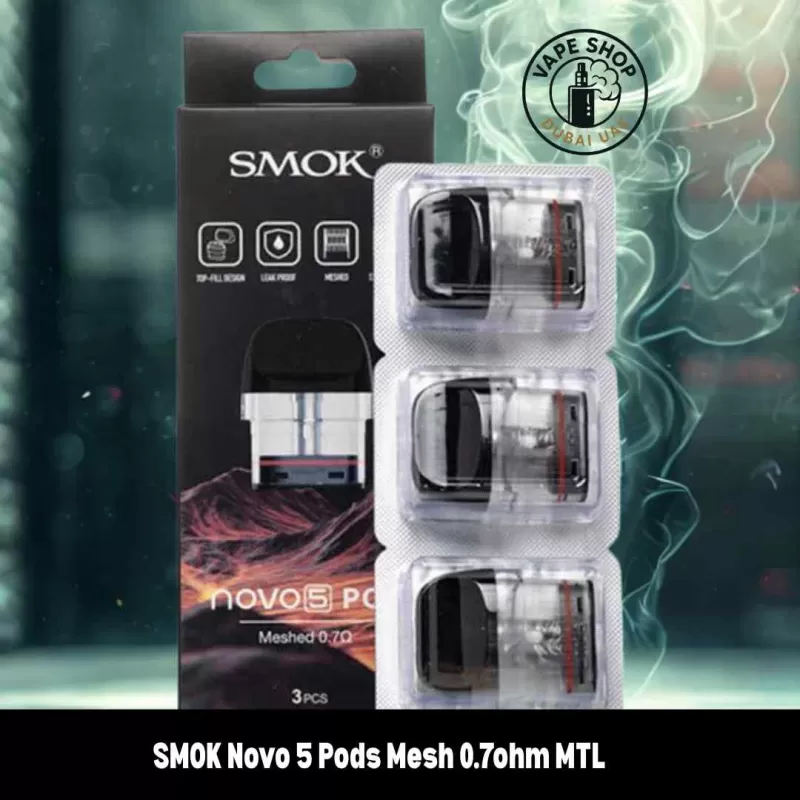 SMOK Novo 5 Pods Mesh 0.7ohm MTL Replacement Pod Cartridge in Dubai - 4.3ml RPM Pods, 4.5ml RPM Nord Pods