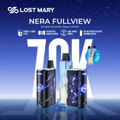 Lost Mary NERA FULLVIEW 70K Disposable KIT - 70,000 Puffs - Blue Razz Ice + Blackberry Blueberry 🆕