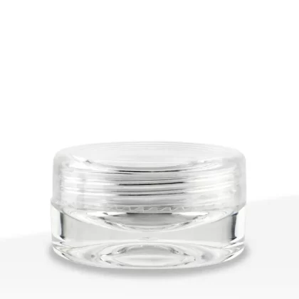 Plastic Concentrate Jar | Thick Container w/ Caps | 7ml – Clear – 100 Count
