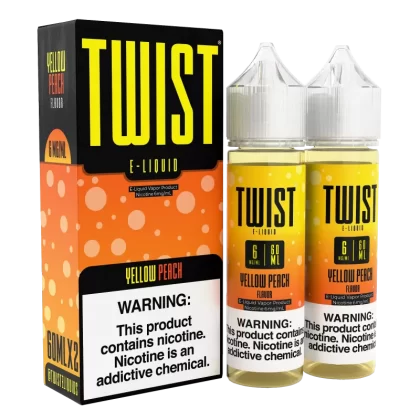 TWIST E-Liquid - Yellow Peach - 120ML E-Liquid (Twin 60ML Pack) - 0MG