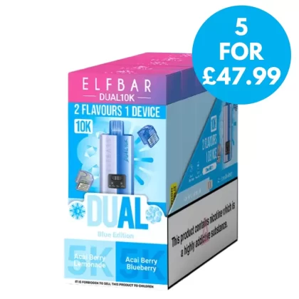 Box of 5 – 20mg Elf Bar Dual 10K Prefilled Pod Vape Kit - Vape Co