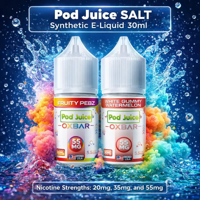 Pod Juice SALT Synthetic E-Liquid 30ml - Frozen Strawberry / 45mg - Vapeciga