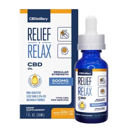 Relax + Relief Full Spectrum CBD Oil Tincture – 500mg – CBDistillery - unit#Single