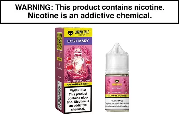 CALIFORNIA CHERRY BY LOST MARY X URBAN TALE NIC SALTS 30ML - Vapejuice