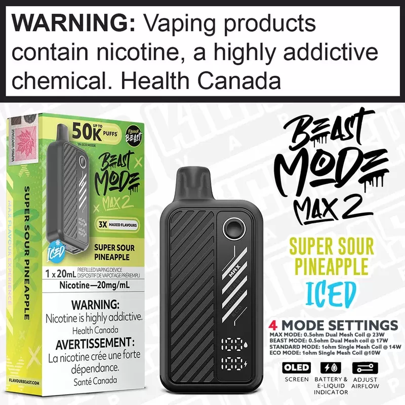 Super Sour Pineapple Iced BEAST MODE MAX 2 -50K -20mL