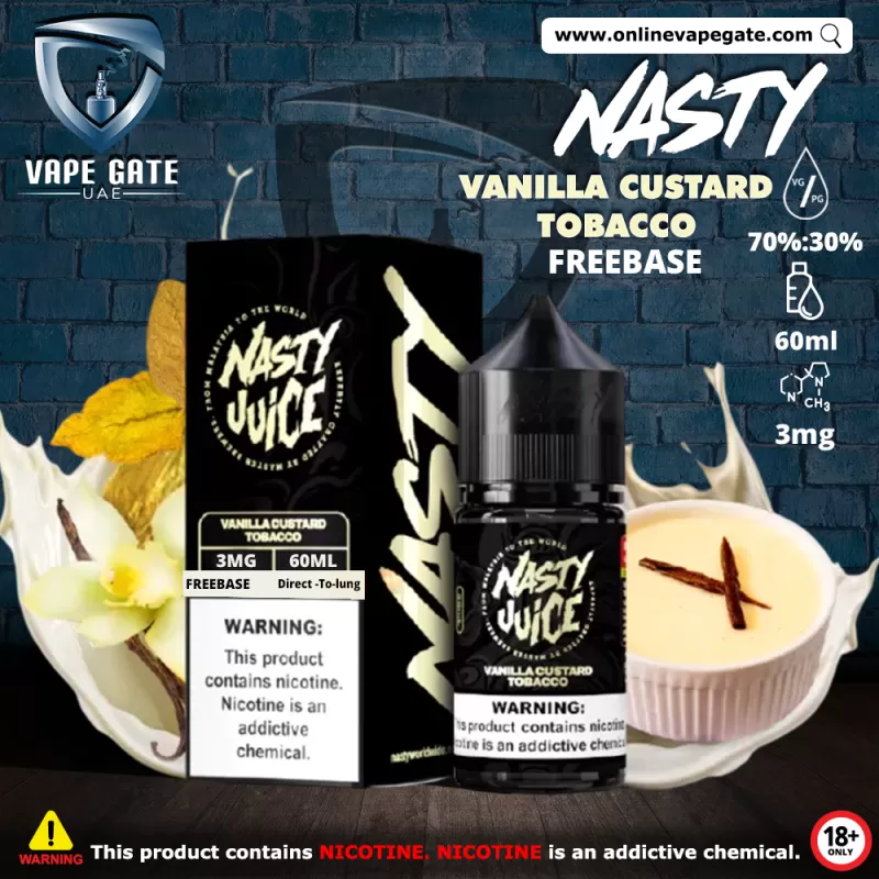 Vanilla Custard Tobacco - Nasty 60ml - 3 mg / 60 ml