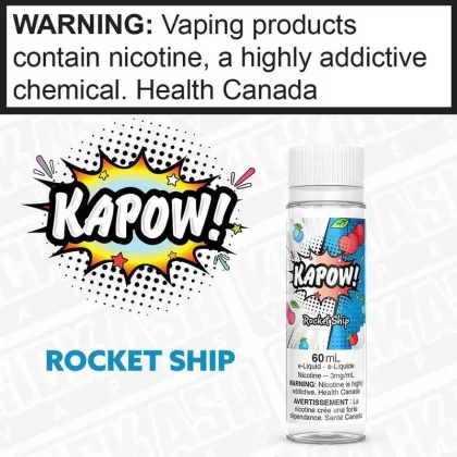 Rocket Ship by Kapow - Strength#3 mg/mL 60mL ONTARIO EXCISE STAMP>12 mg/mL 60mL ON>0 mg/mL 60mL ON>6 mg/mL 60mL ONTARIO EXCISE STAMP