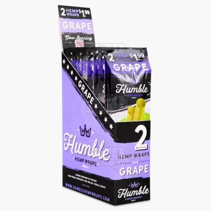 HUMBLE | ‘Retail Display’ Natural Hemp Wraps | 108mm – Grape – 25 Count