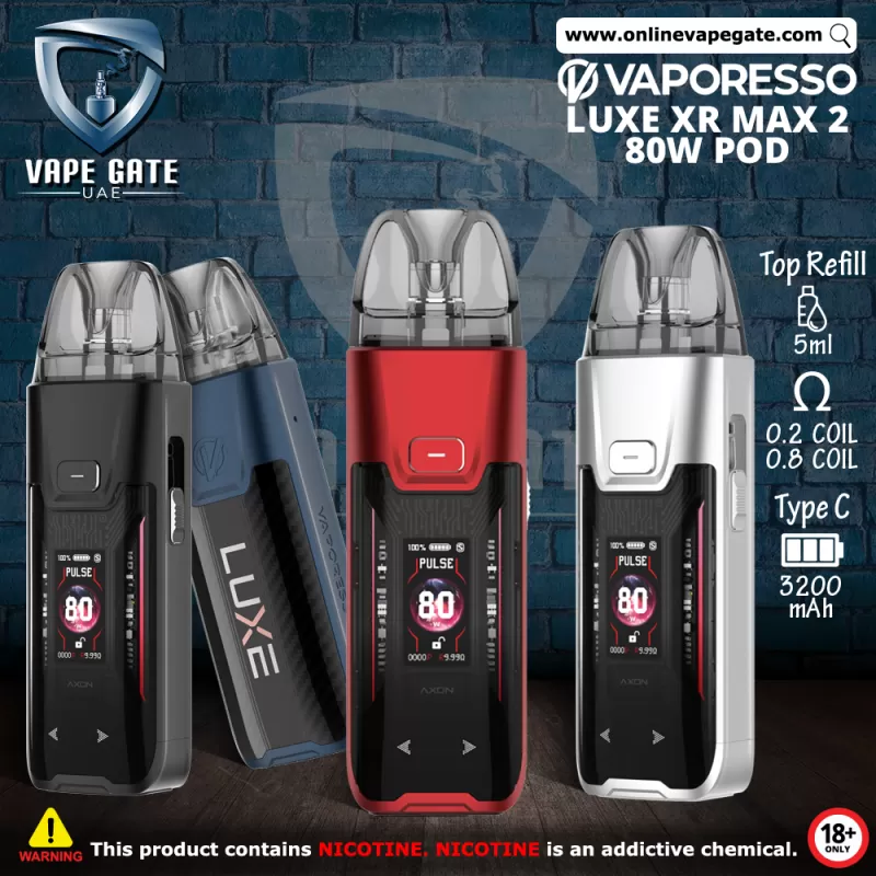 VAPORESSO LUXE XR MAX 2 80W POD SYSTEM 3200mAh - Silver