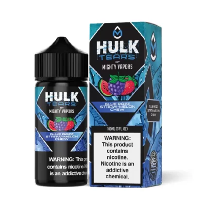 Hulk Tears Blue Razz Straw Melon Chew | Mighty Vapors Hulk Tears | 100mL - 6MG