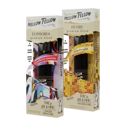 Mellow Fellow The Date Night Bundle – Desire (Acapulco Gold) and Euphoria (Strawberry Amnesia) – 2 Pk 2ml Disposable Vapes