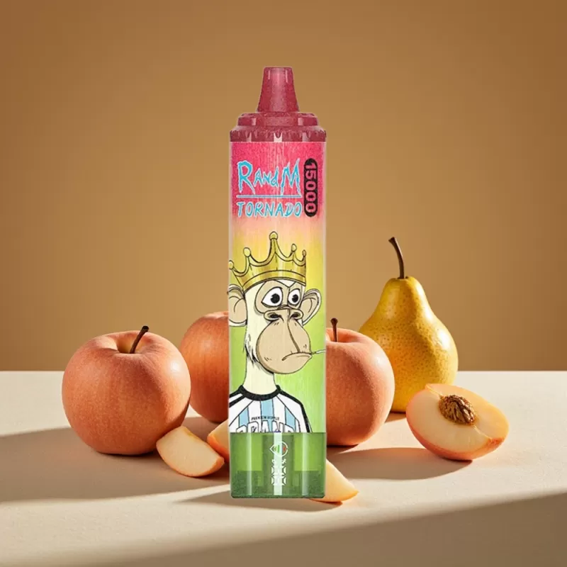 RandM Fumot Tornado 15000 Puffs 25ml Mesh Disposable Vape Apple Peach Pear