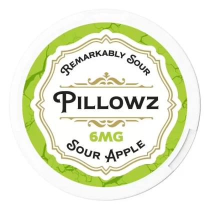 Pillowz TFN Sour Apple Nicotine Pouches (20 Pouches/Can) - nicotine avail#3mg>6mg>9mg