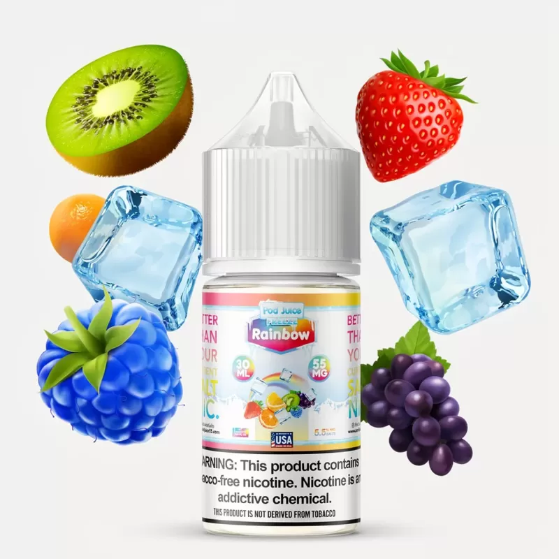 Rainbow FREEZE SALT – Pod Juice – 30mL – PG: 50% – Nic Salt